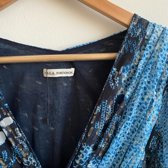 Ulla Johnson || Noemi Shibori Silk Mini Dress Blue 2 - Picture 2 of 7